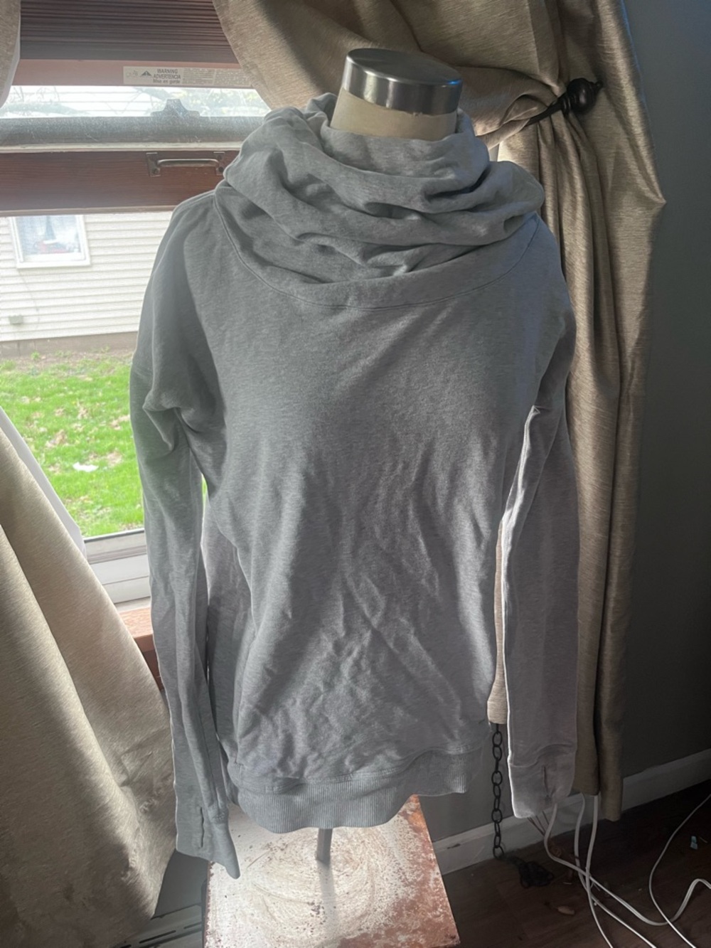 lululemon athletica Light Gray Cowl Neck Sweatshirt